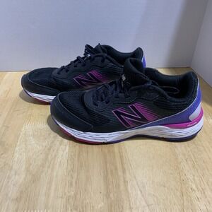 New Balance 680v6 Black Magenta Kids Size 6M Shoes Sneakers Running Gym‎